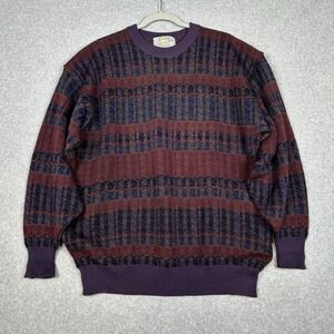 Christopher Fischer Sweater Mens XL Multicolor Wool Geometric Crew Neck Scotland